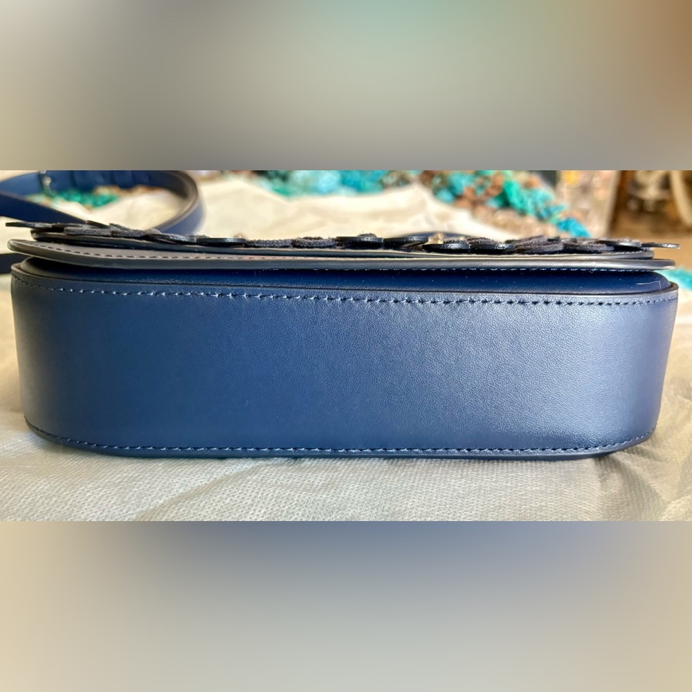 Kate Spade Zibbi Medium Flap Shoulder + Crossbody Bag Navy Blue & Purple Owl - Picture 3 of 9